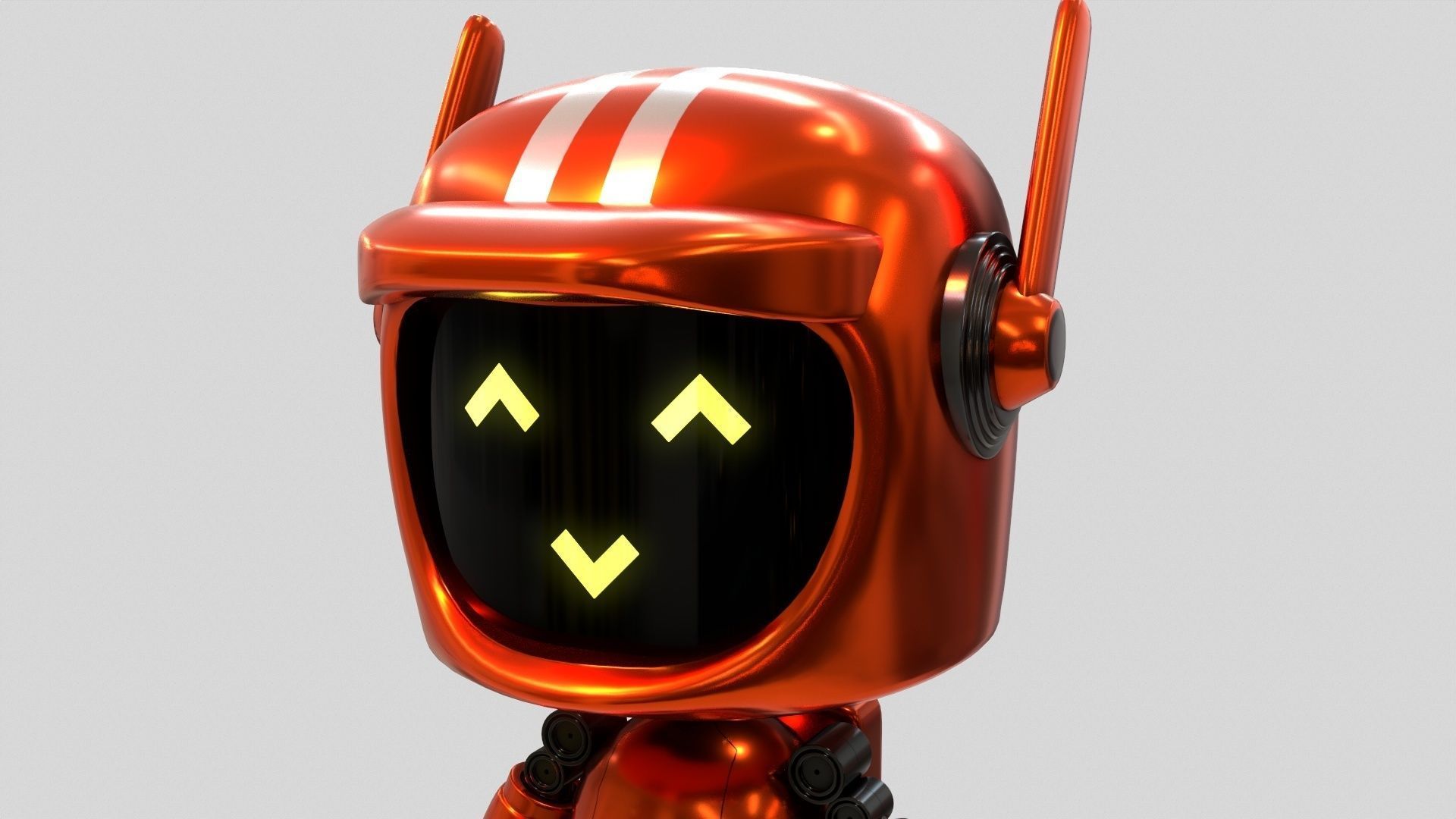 Sci-Fi Orange Robot 3D model_31