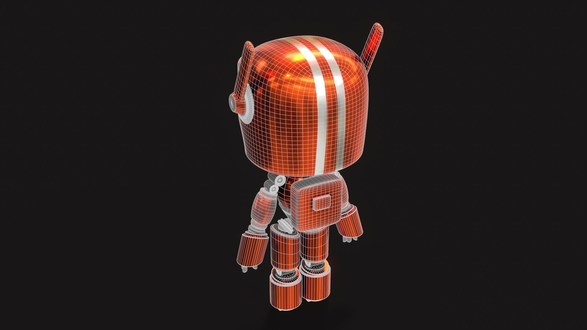 Sci-Fi Orange Robot 3D model_35
