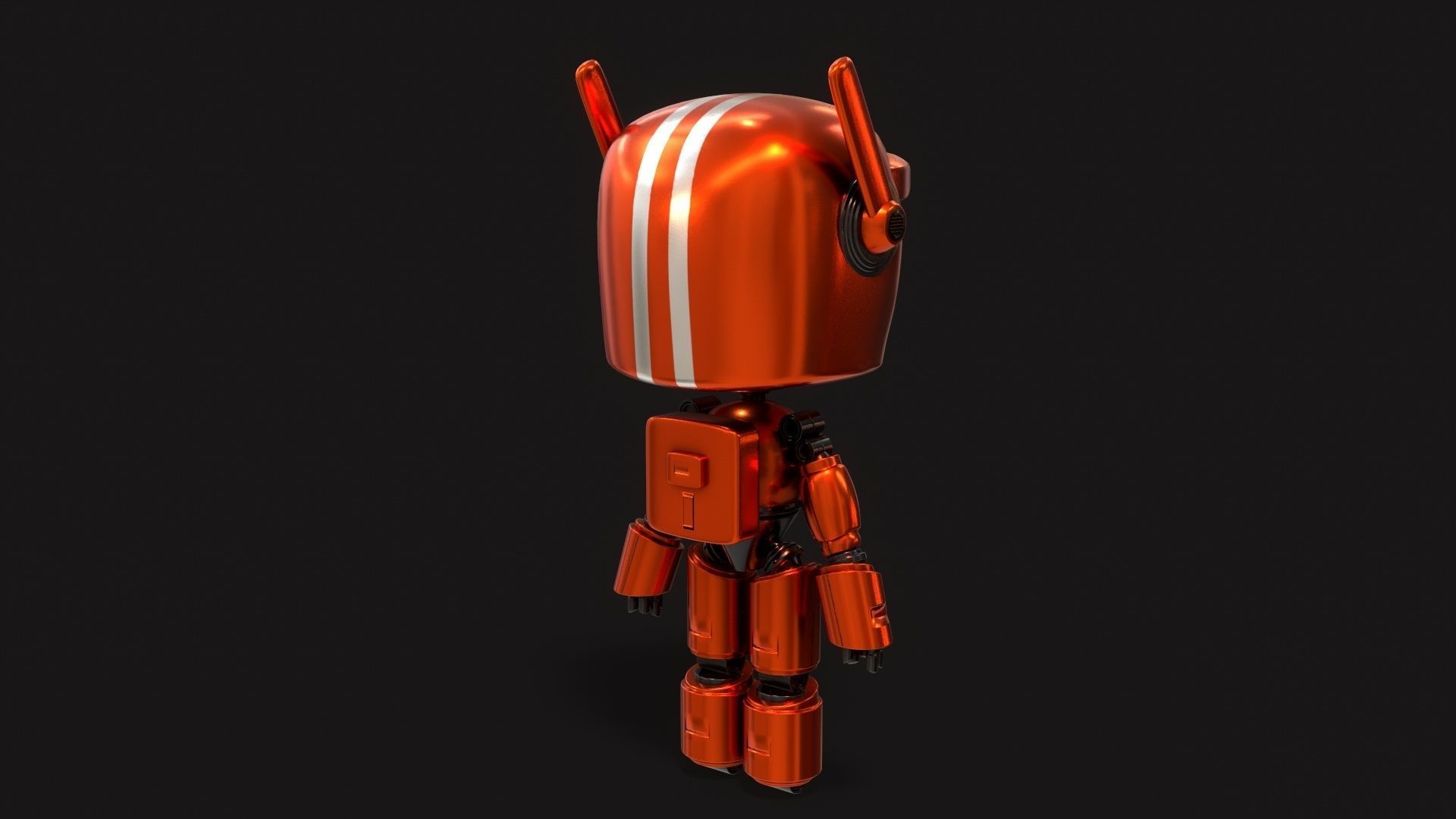 Sci-Fi Orange Robot 3D model_5