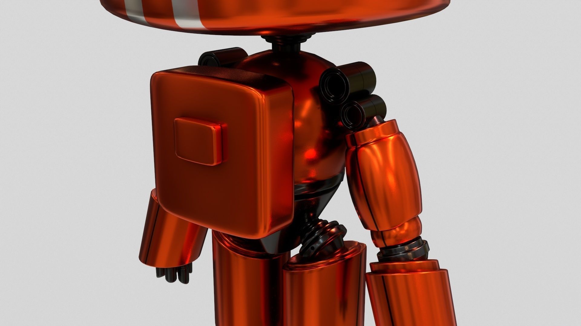 Sci-Fi Orange Robot 3D model_28