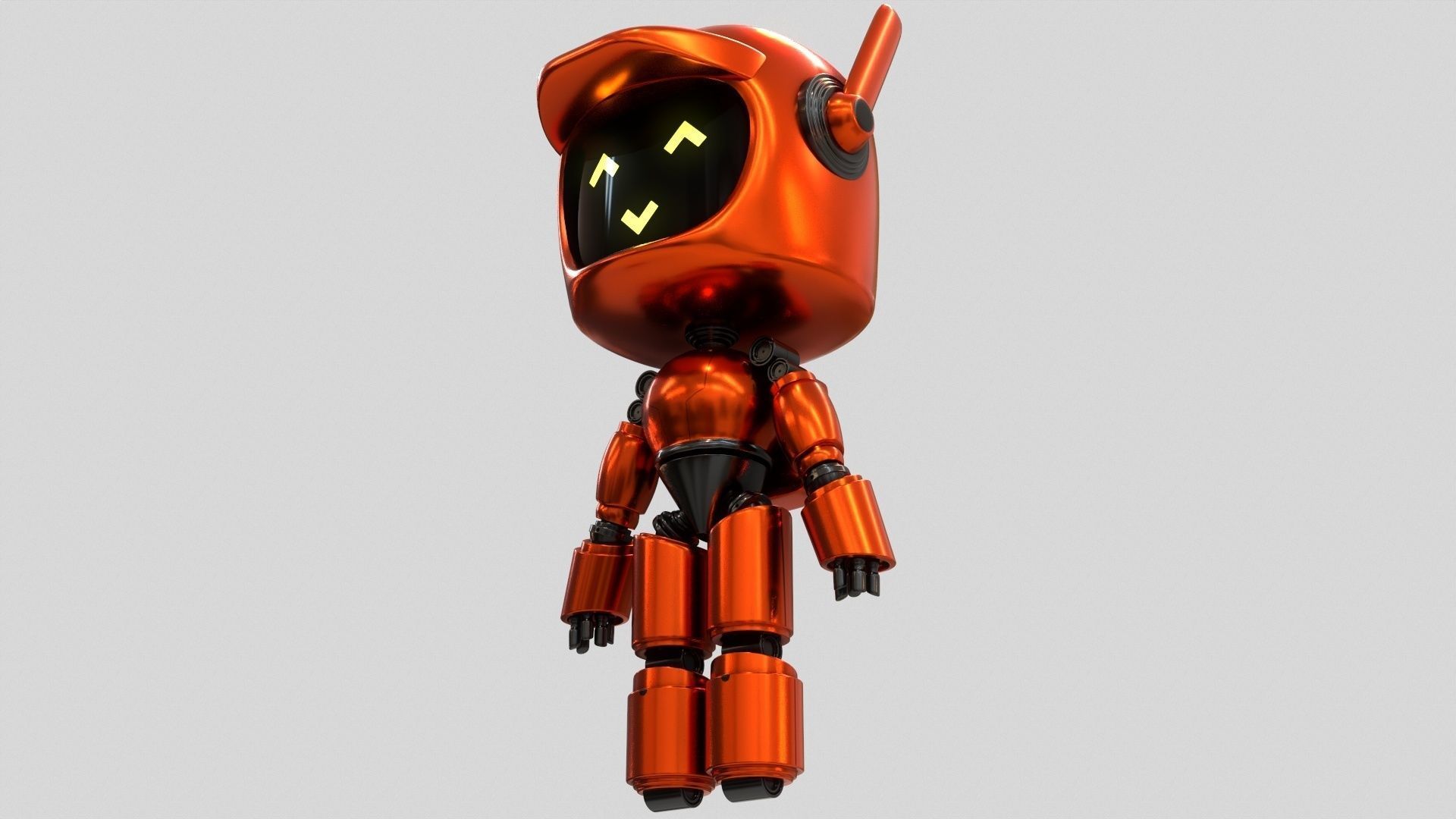 Sci-Fi Orange Robot 3D model_26