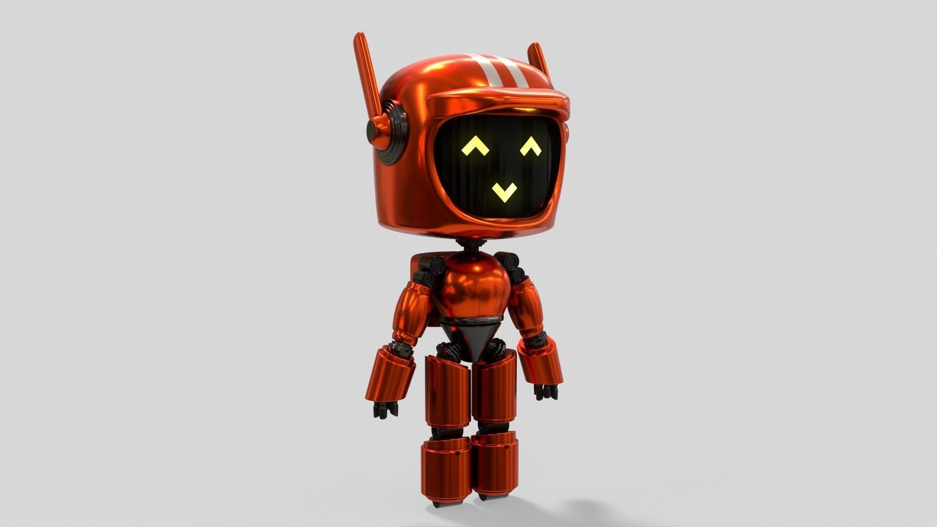 Sci-Fi Orange Robot 3D model_22