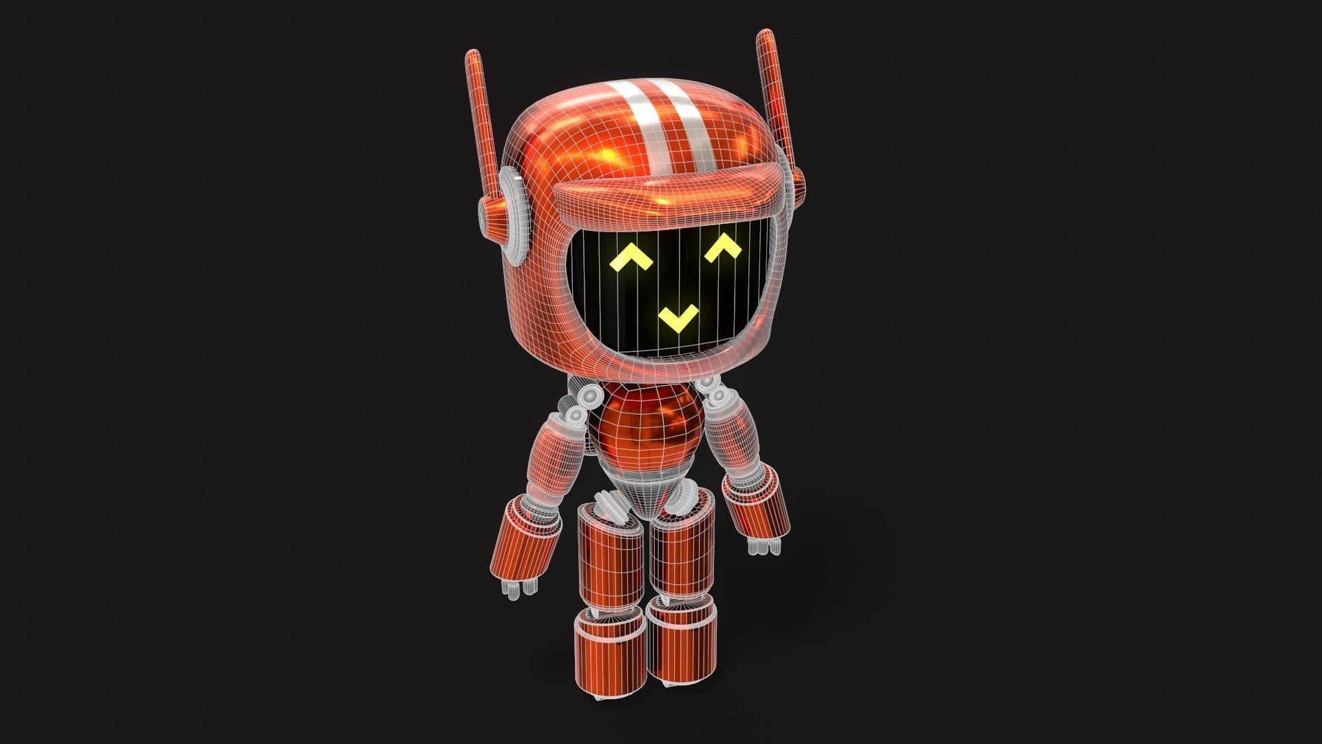 Sci-Fi Orange Robot 3D model_34