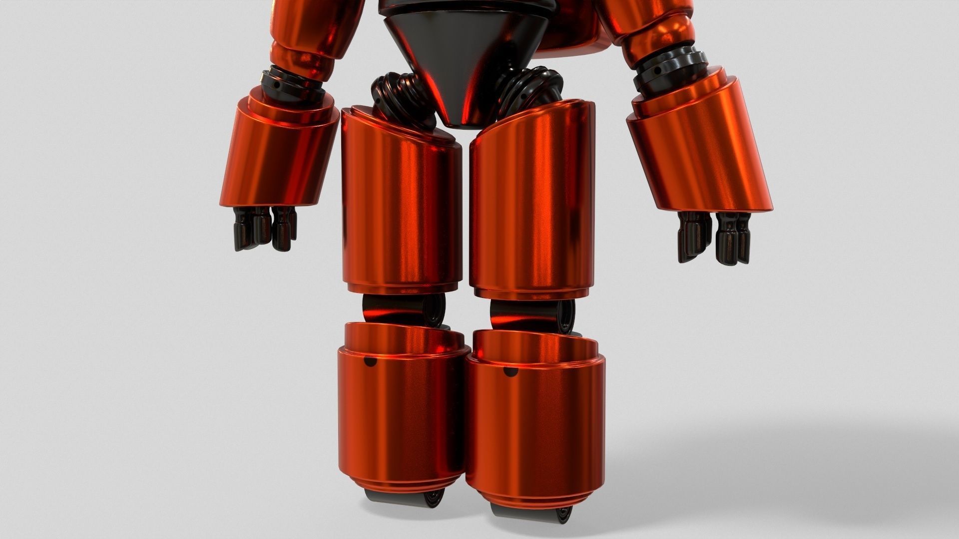 Sci-Fi Orange Robot 3D model_30