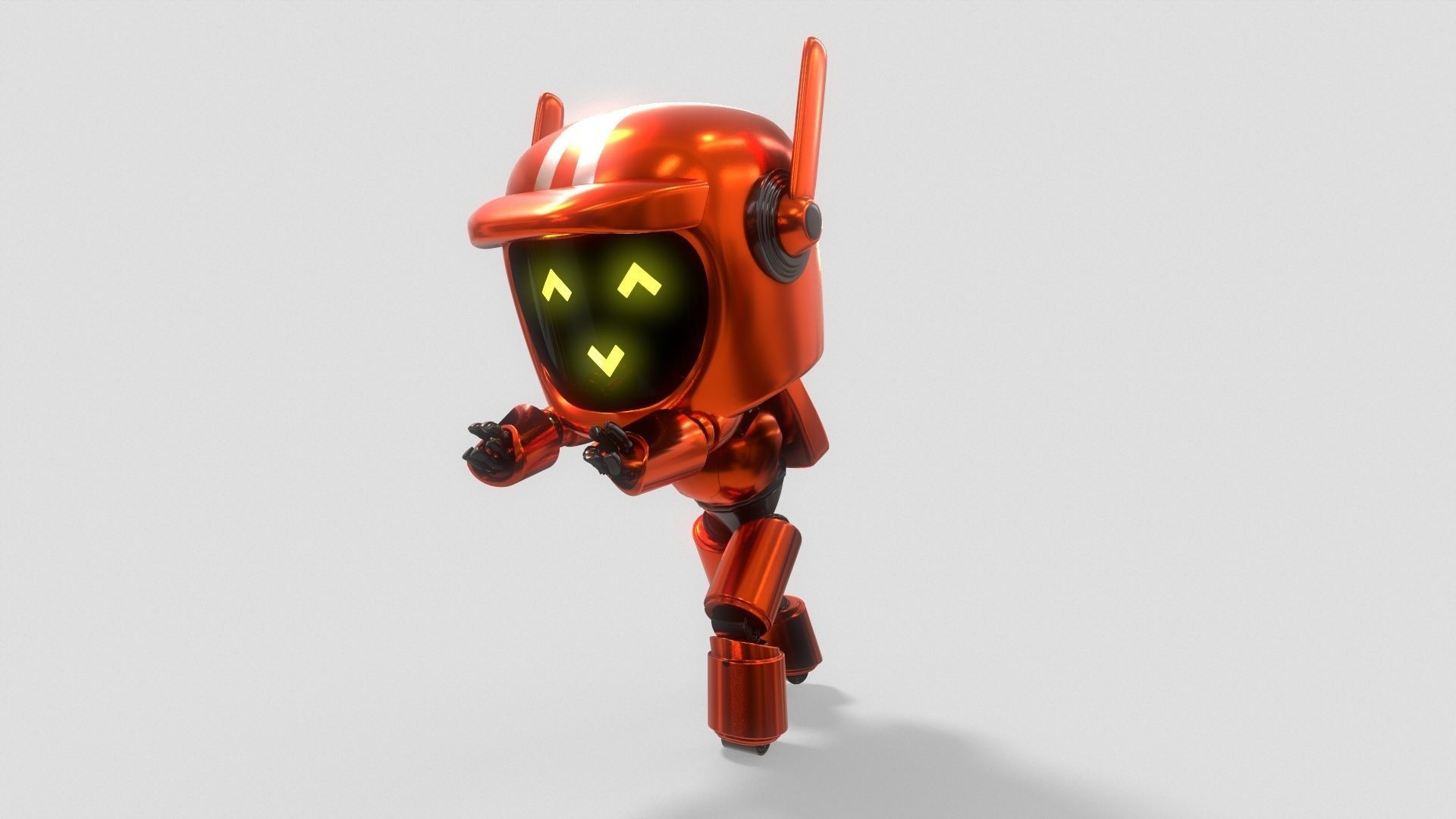 Sci-Fi Orange Robot 3D model_14