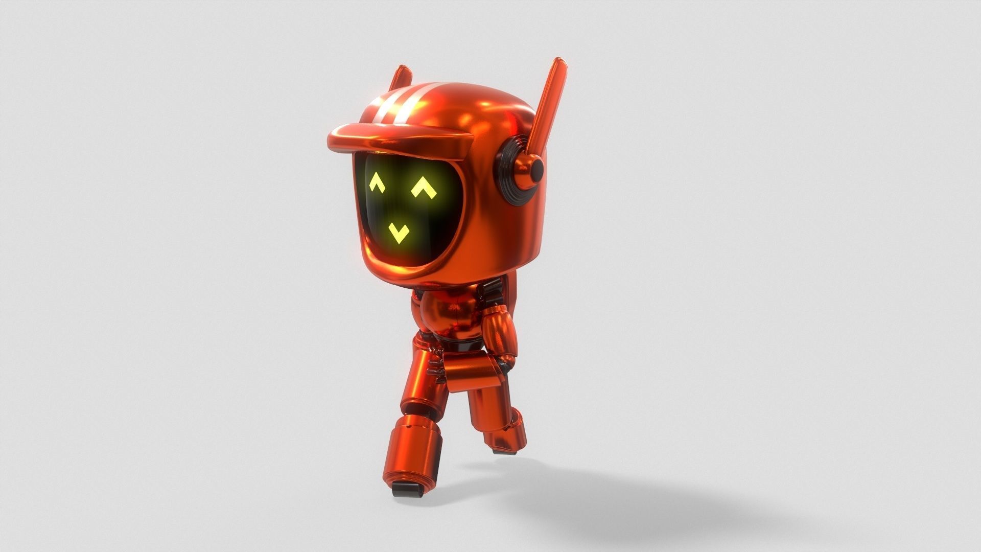 Sci-Fi Orange Robot 3D model_13