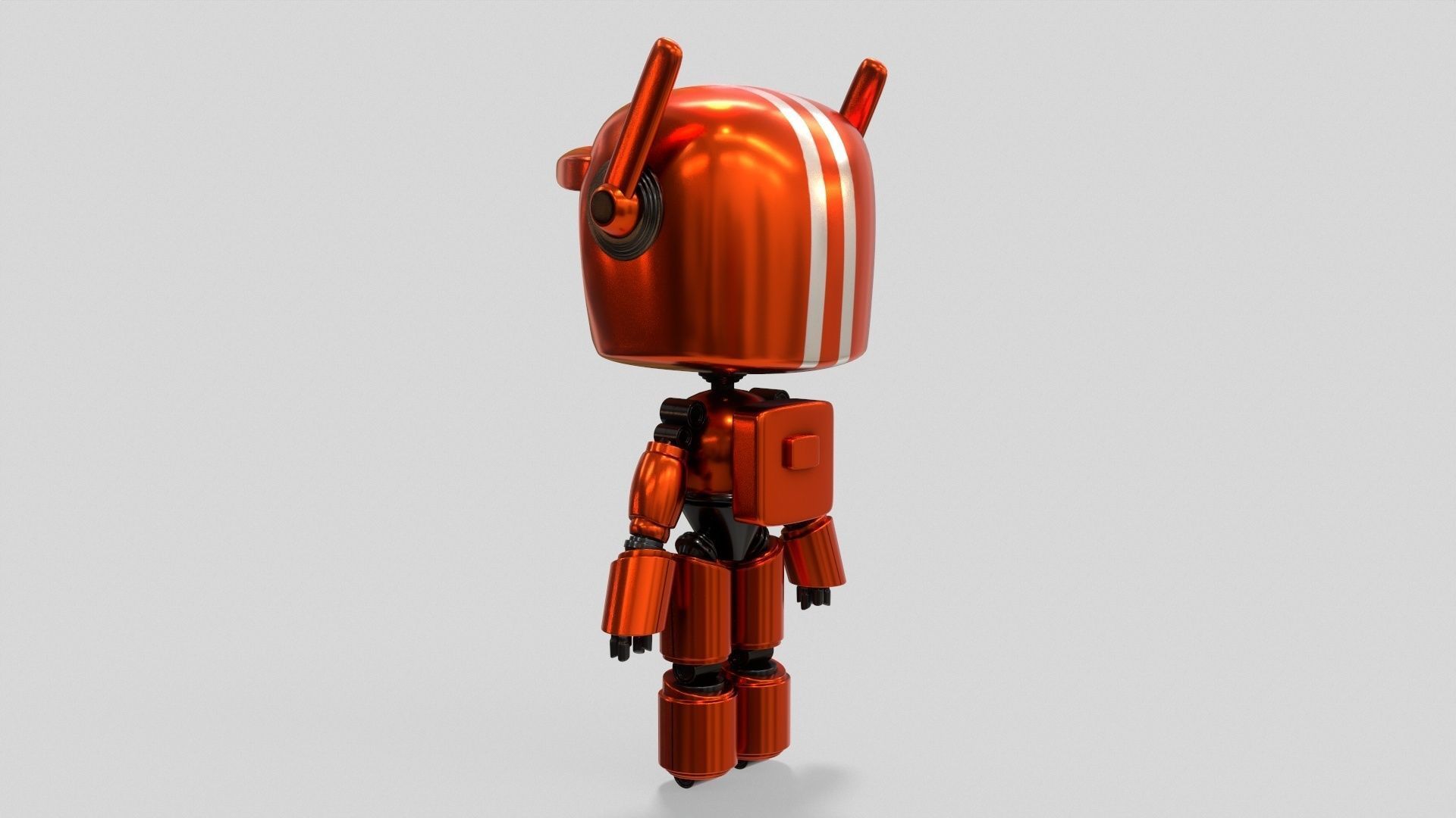 Sci-Fi Orange Robot 3D model_18