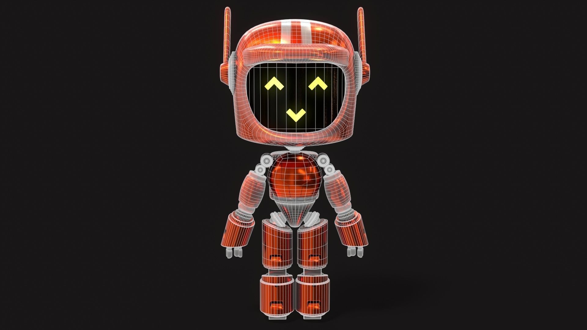 Sci-Fi Orange Robot 3D model_39