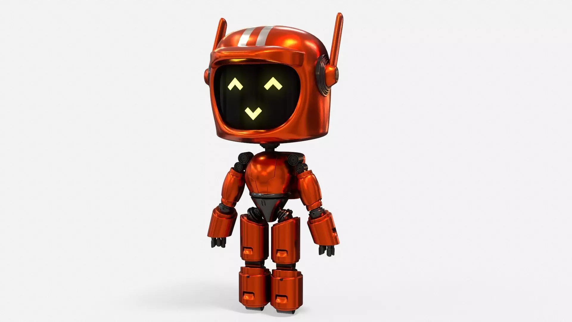 Sci-Fi Orange Robot 3D model_0