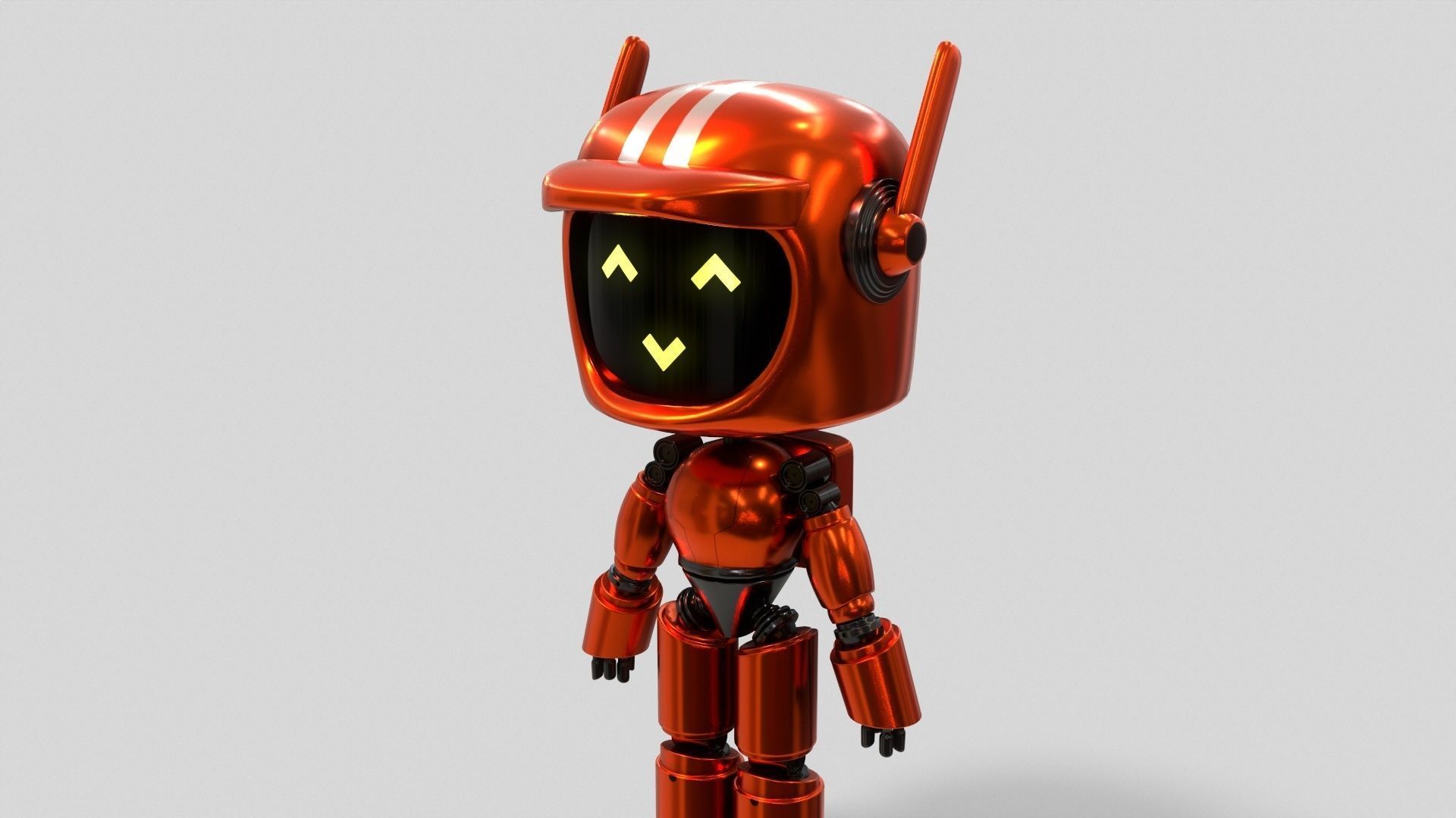 Sci-Fi Orange Robot 3D model_33