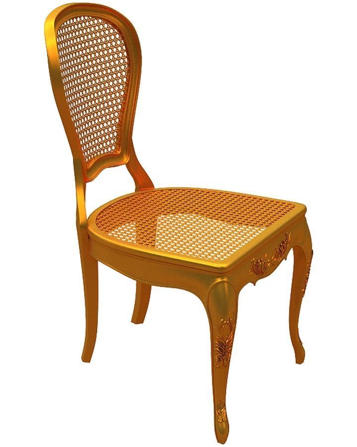 Classical Dining set Low-poly 3D model_16