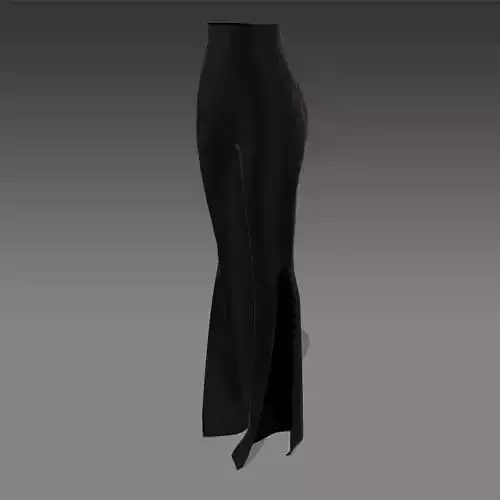 BLACK SLIT SATIN SLIK PANT LOOK MODERN ELEGANCE FASHION