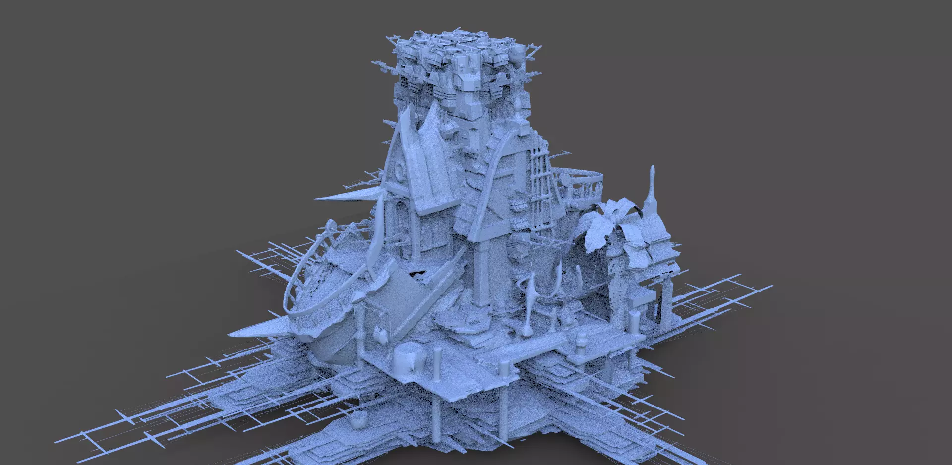 Samoan Island beach Sci fi Abode 7 3D model_0