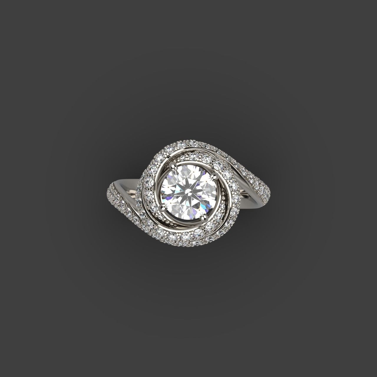 Trinity Ruban Diamond Ring 7-8mm 3D print model_9