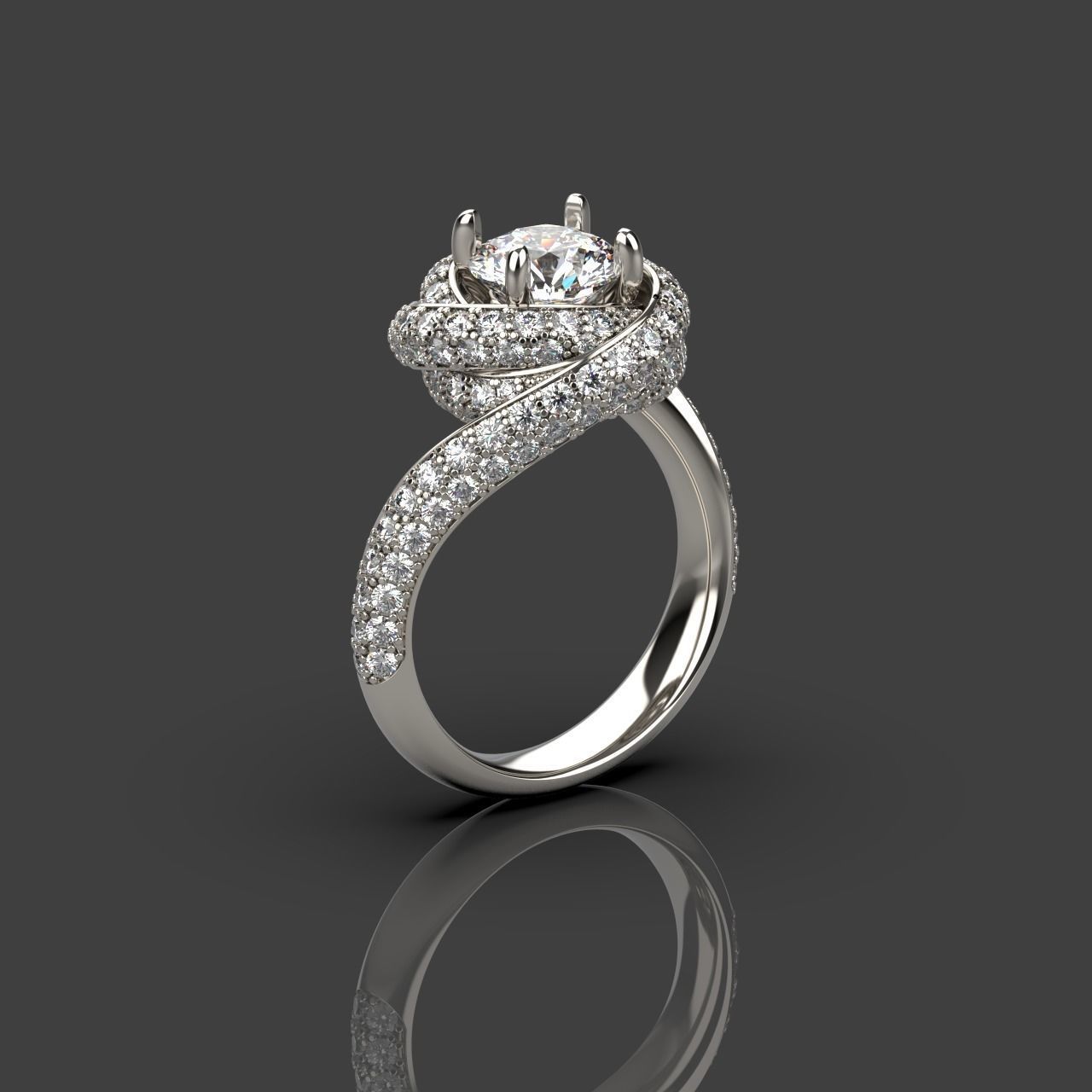 Trinity Ruban Diamond Ring 7-8mm 3D print model_8