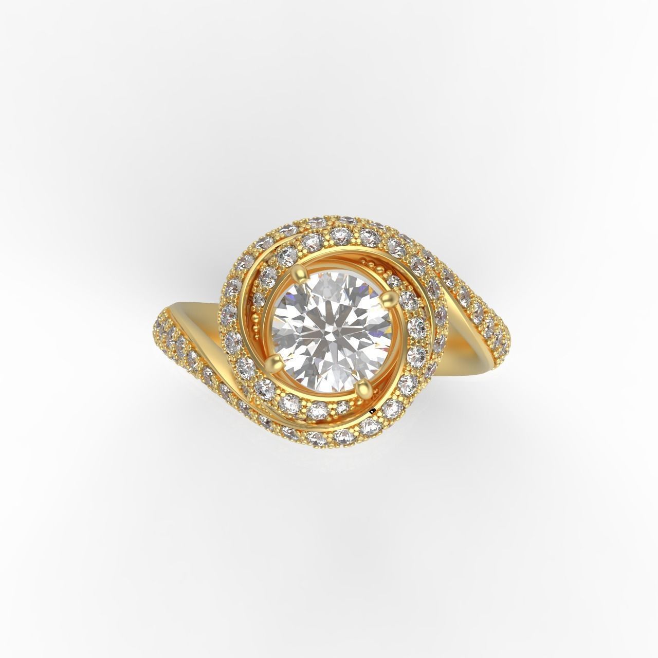 Trinity Ruban Diamond Ring 7-8mm 3D print model_1
