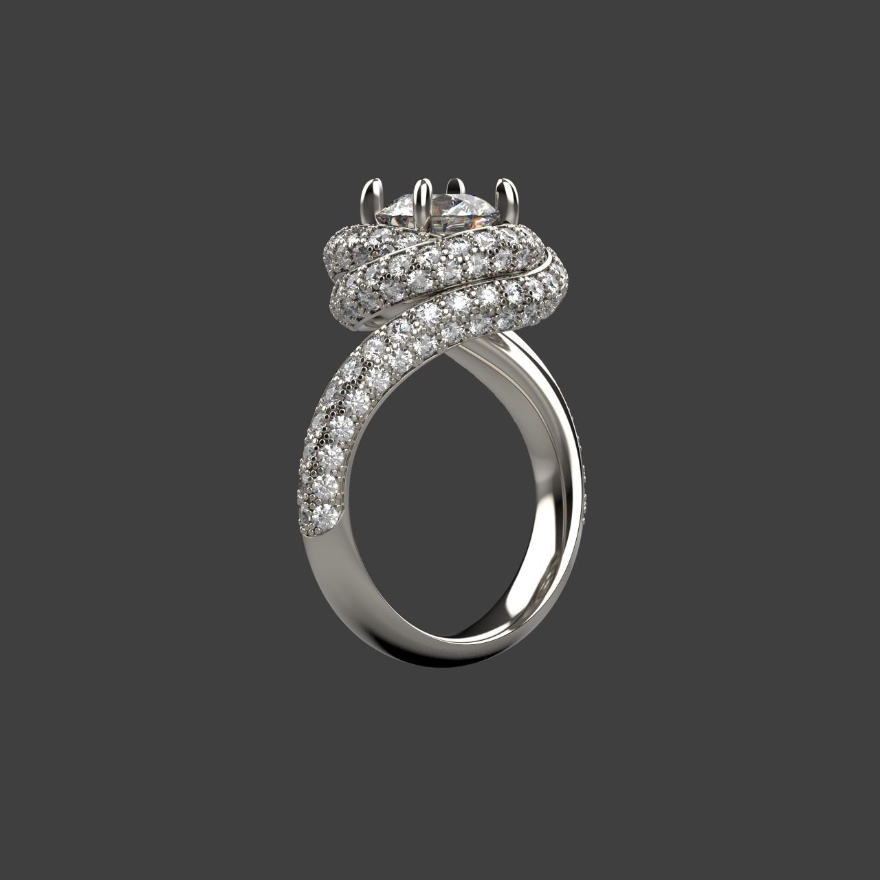 Trinity Ruban Diamond Ring 7-8mm 3D print model_6
