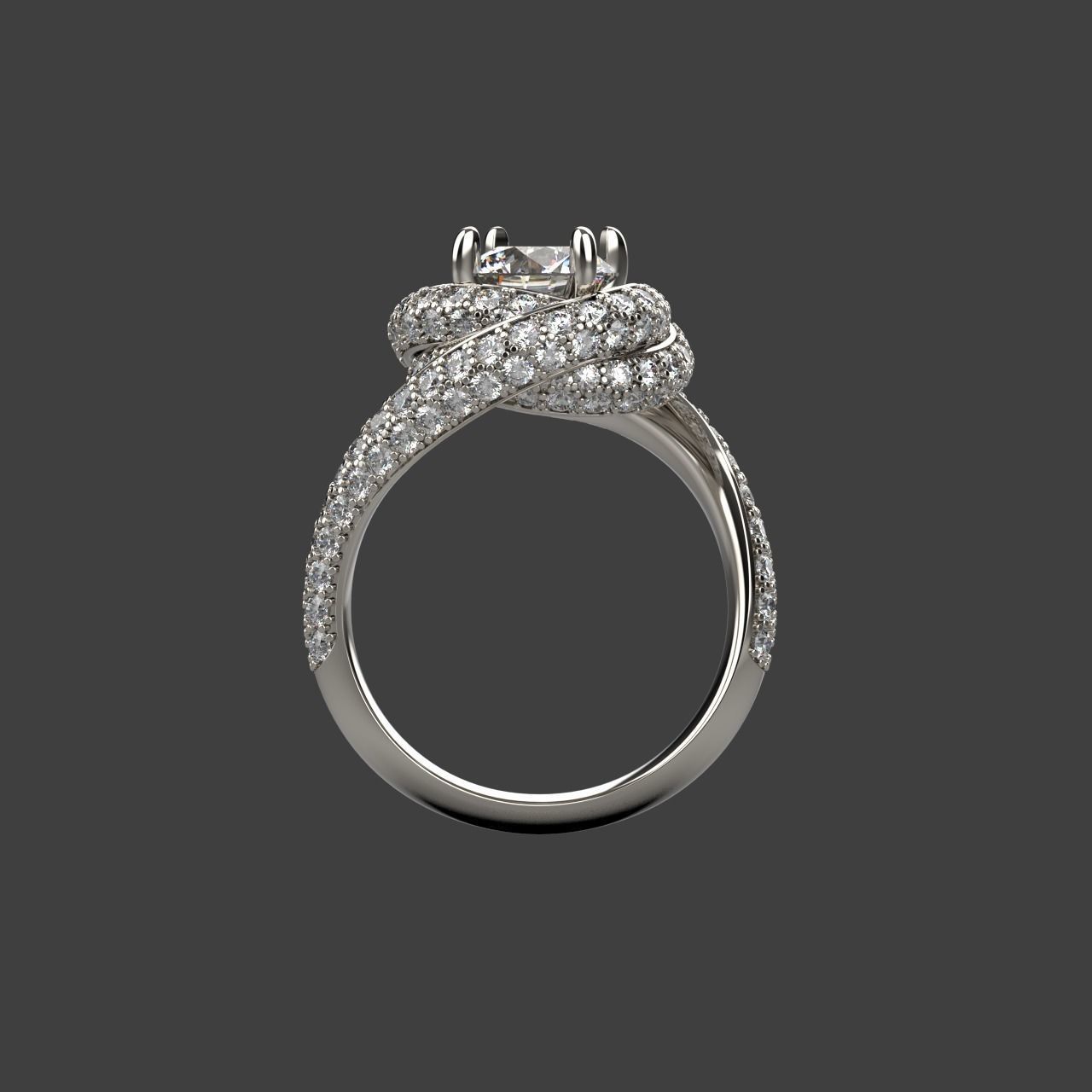 Trinity Ruban Diamond Ring 7-8mm 3D print model_4