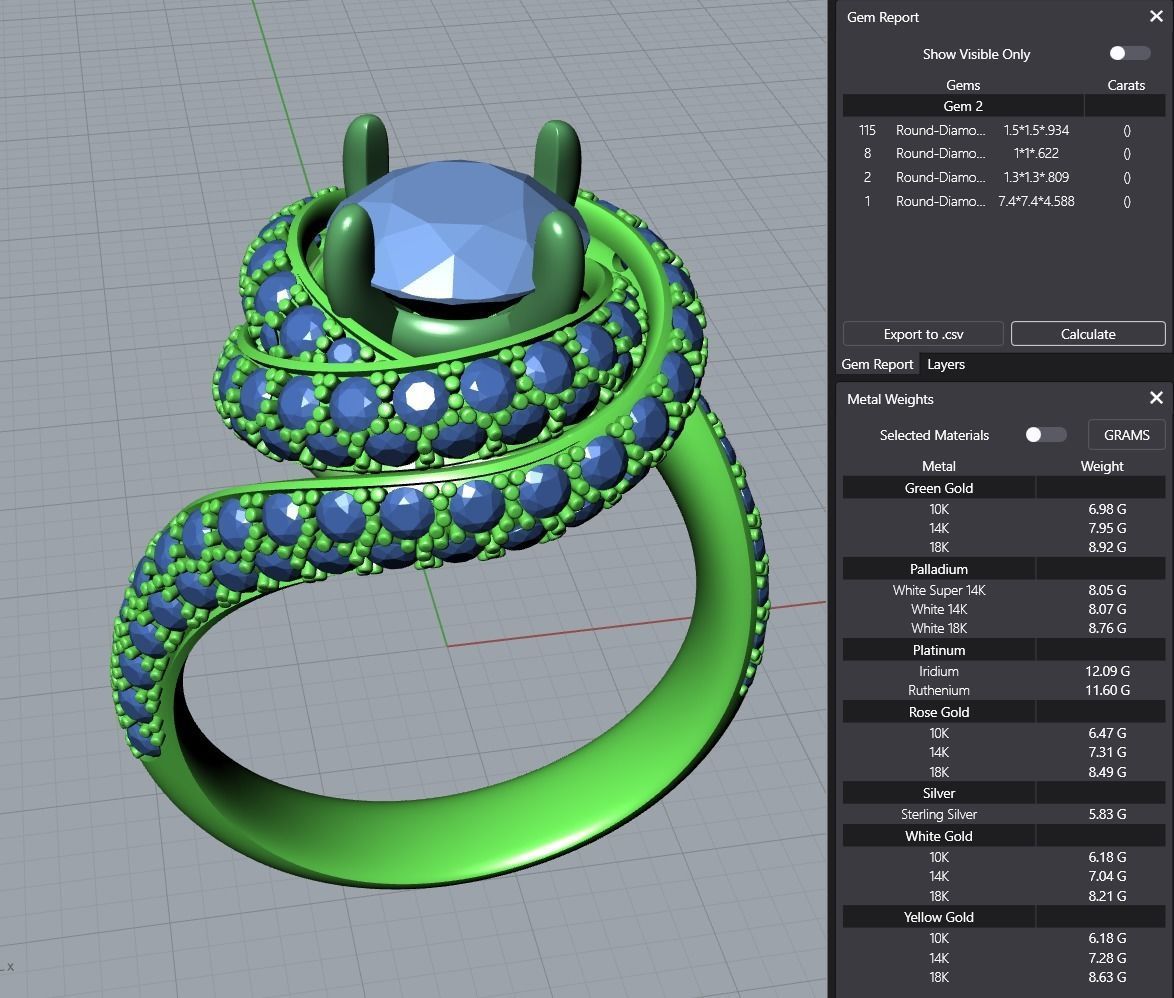 Trinity Ruban Diamond Ring 7-8mm 3D print model_3