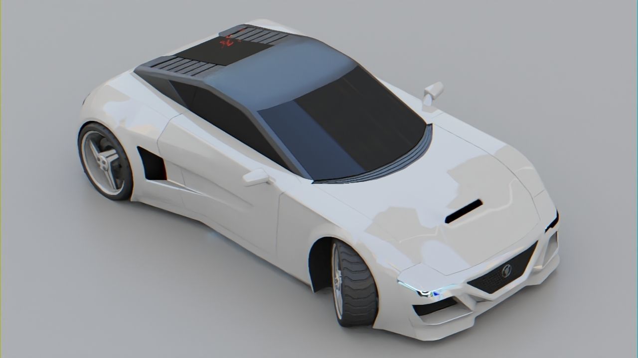 Sport car  Free 3D model_2