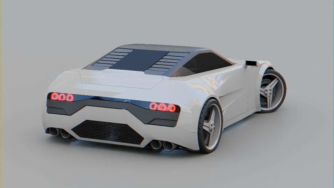 Sport car  Free 3D model_5