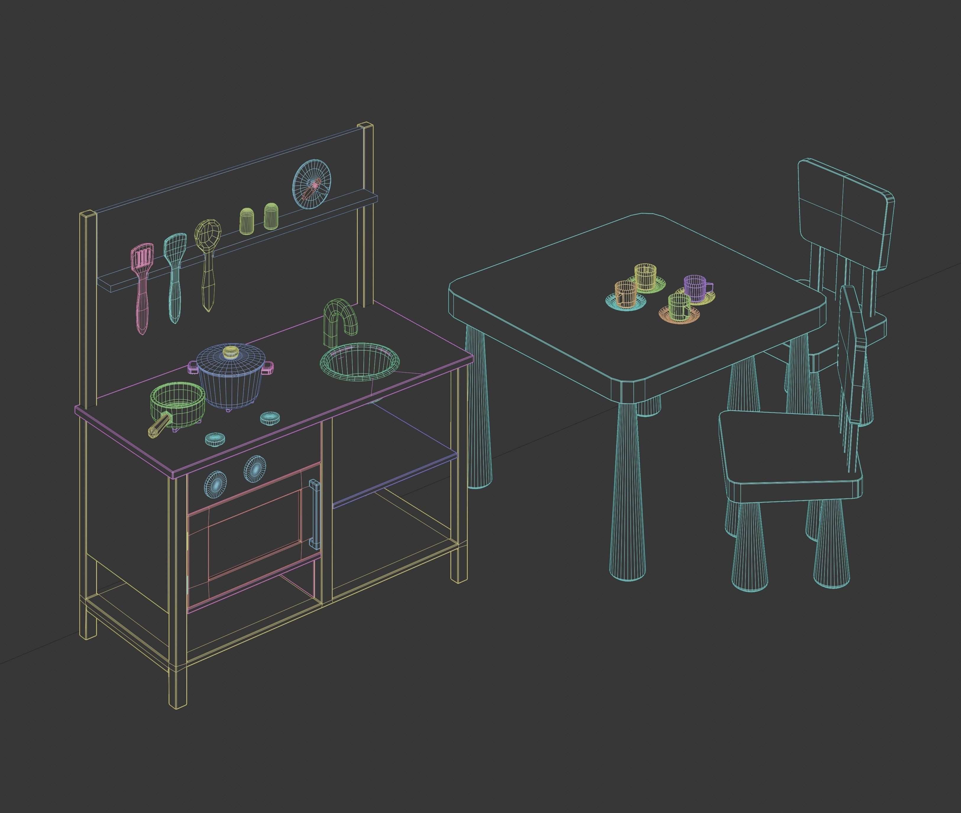 Kids Kitchen  3D model_2