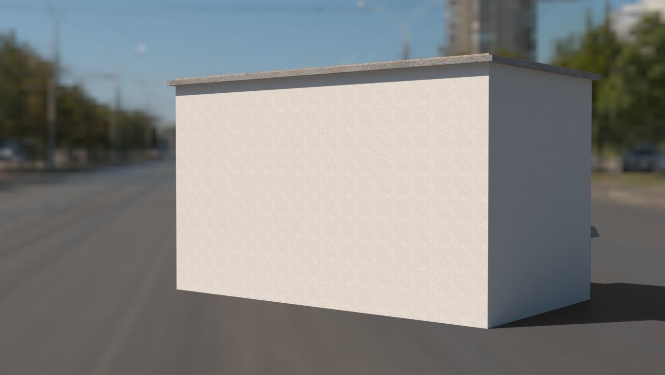 Building 3D model low poly on street Low-poly 3D model_11