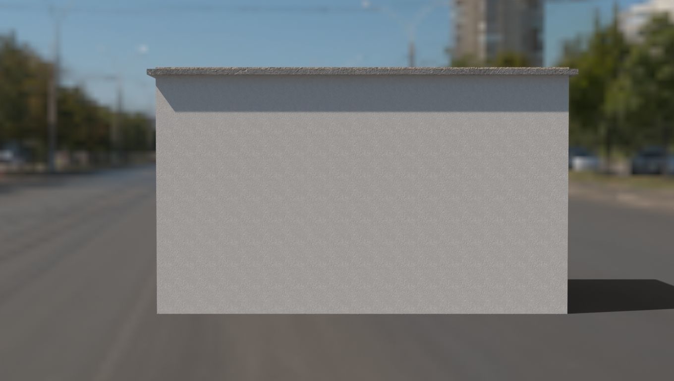 Building 3D model low poly on street Low-poly 3D model_14