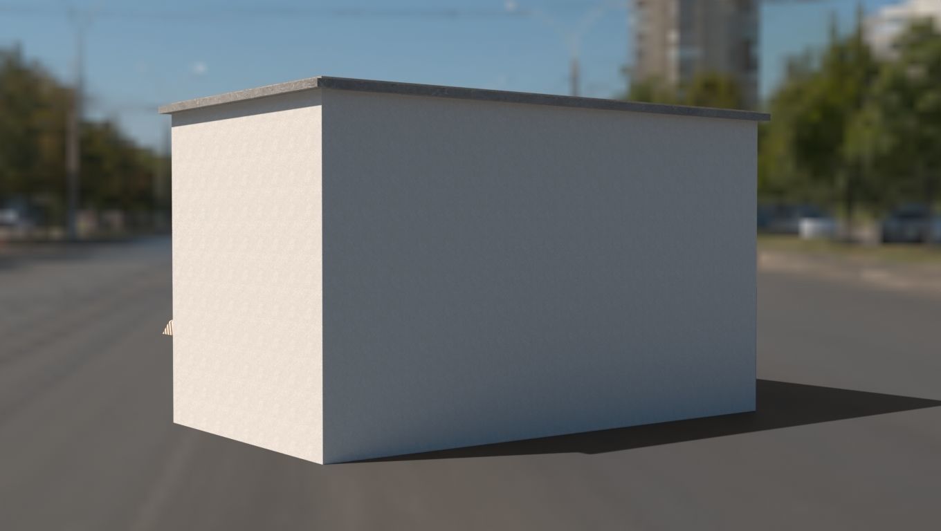 Building 3D model low poly on street Low-poly 3D model_13