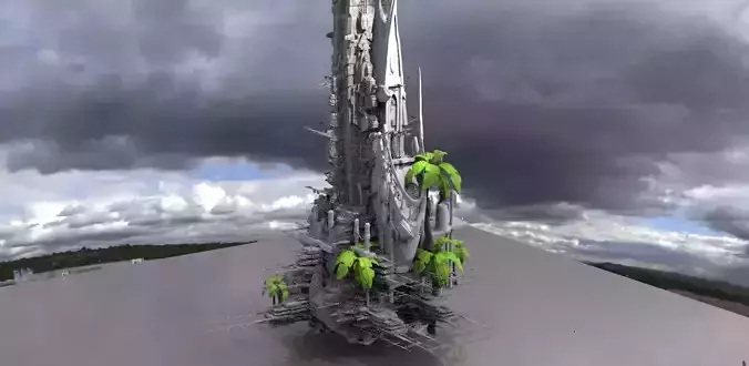 Samoan Island beach Resort Sci fi Abode Kit bash 1