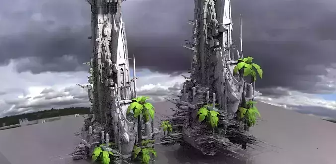 Tribal Island beach Resort Sci fi Abode Kit bash 2 