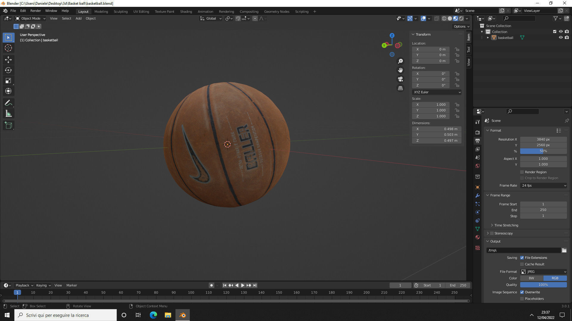 Basket ball 3D model_8
