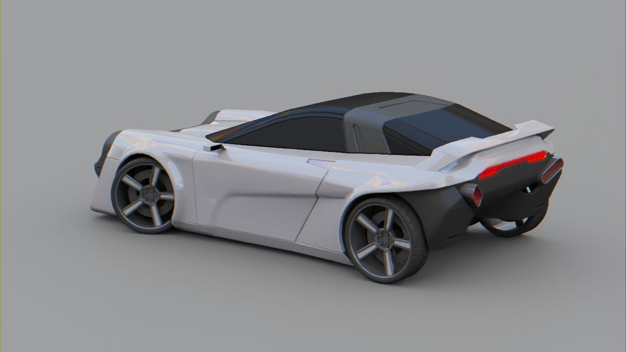 Porche concept car 3D model_2