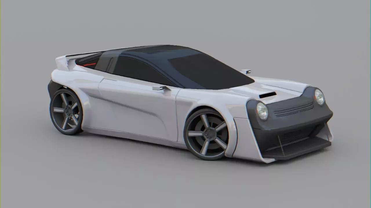 Porche concept car 3D model_0