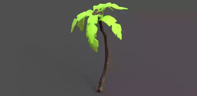 Stylized palm Tree low poly 3D model