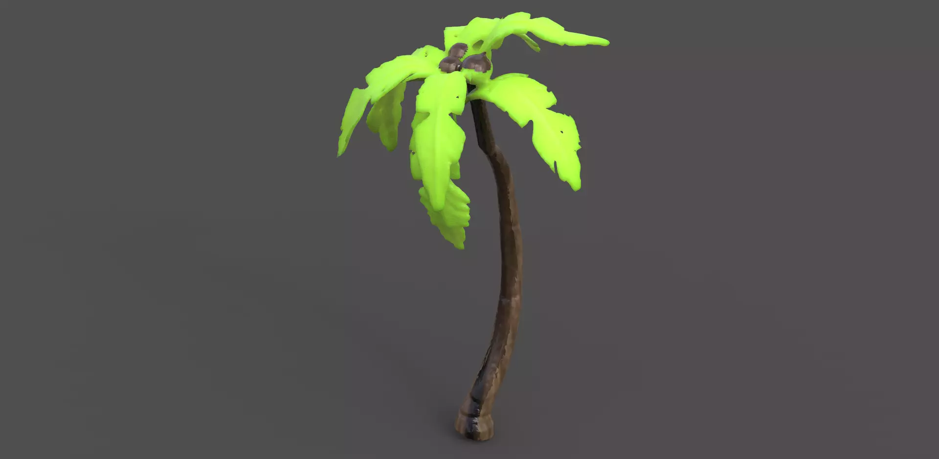 Stylized palm Tree low poly 3D model_0