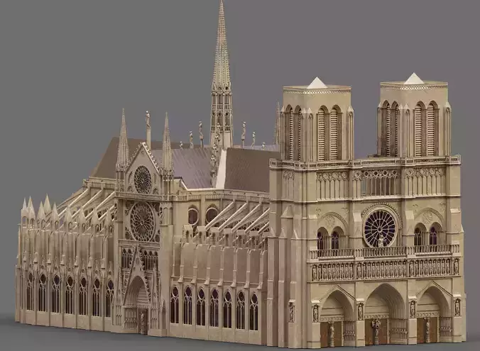 Notre-Dame de Paris Cathedral 3D model