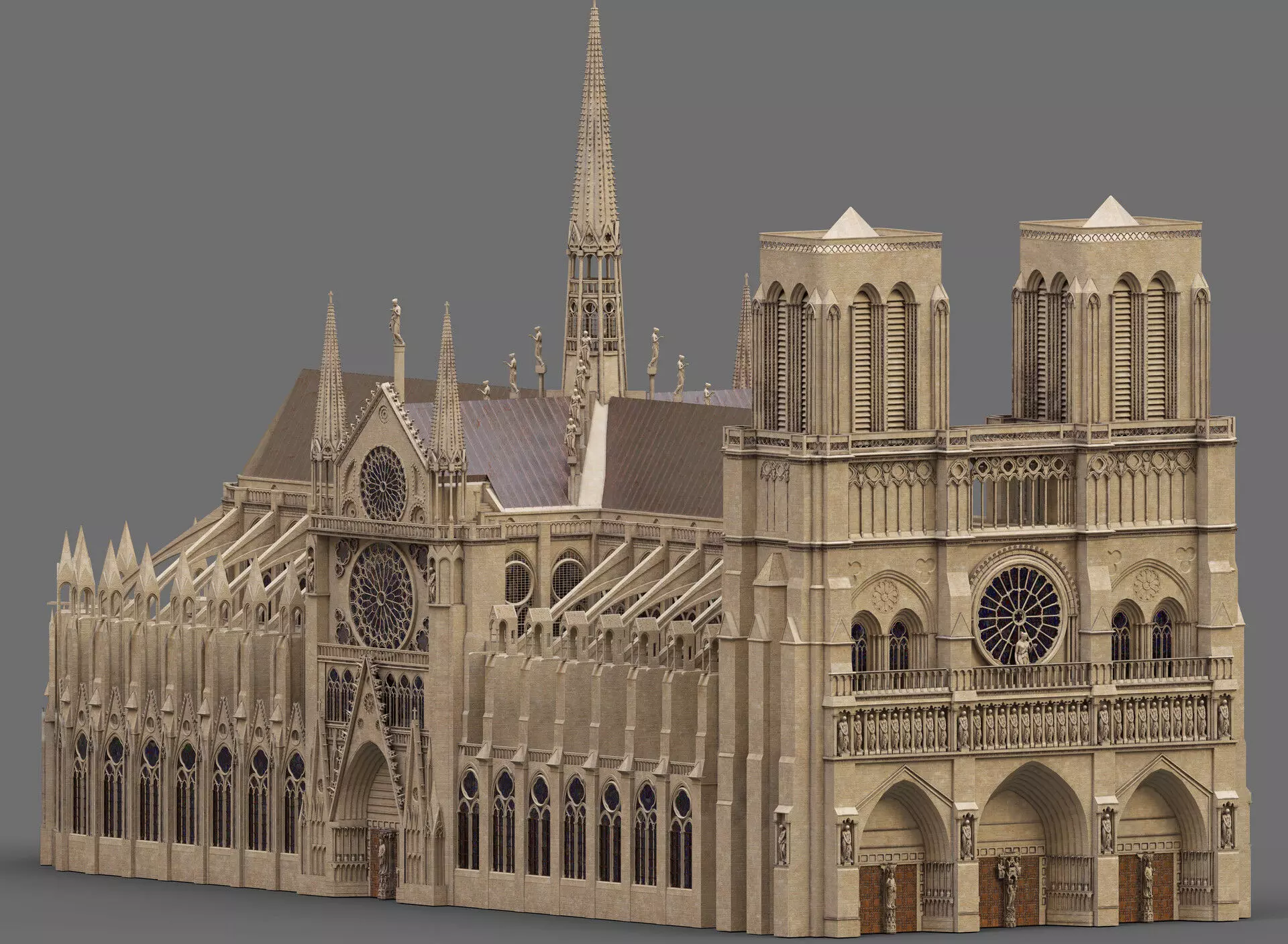Notre-Dame de Paris Cathedral 3D model_0