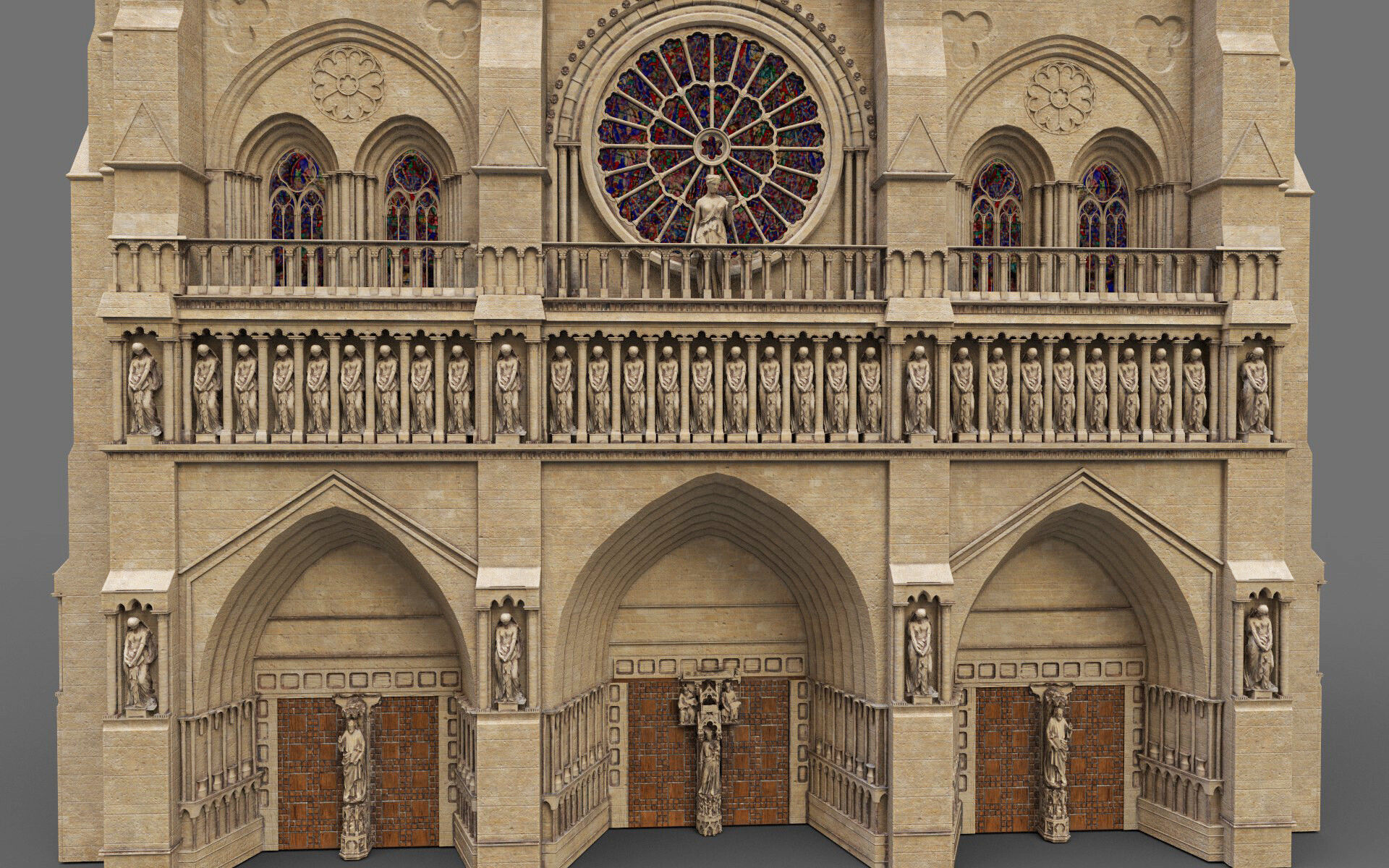 Notre-Dame de Paris Cathedral 3D model_3
