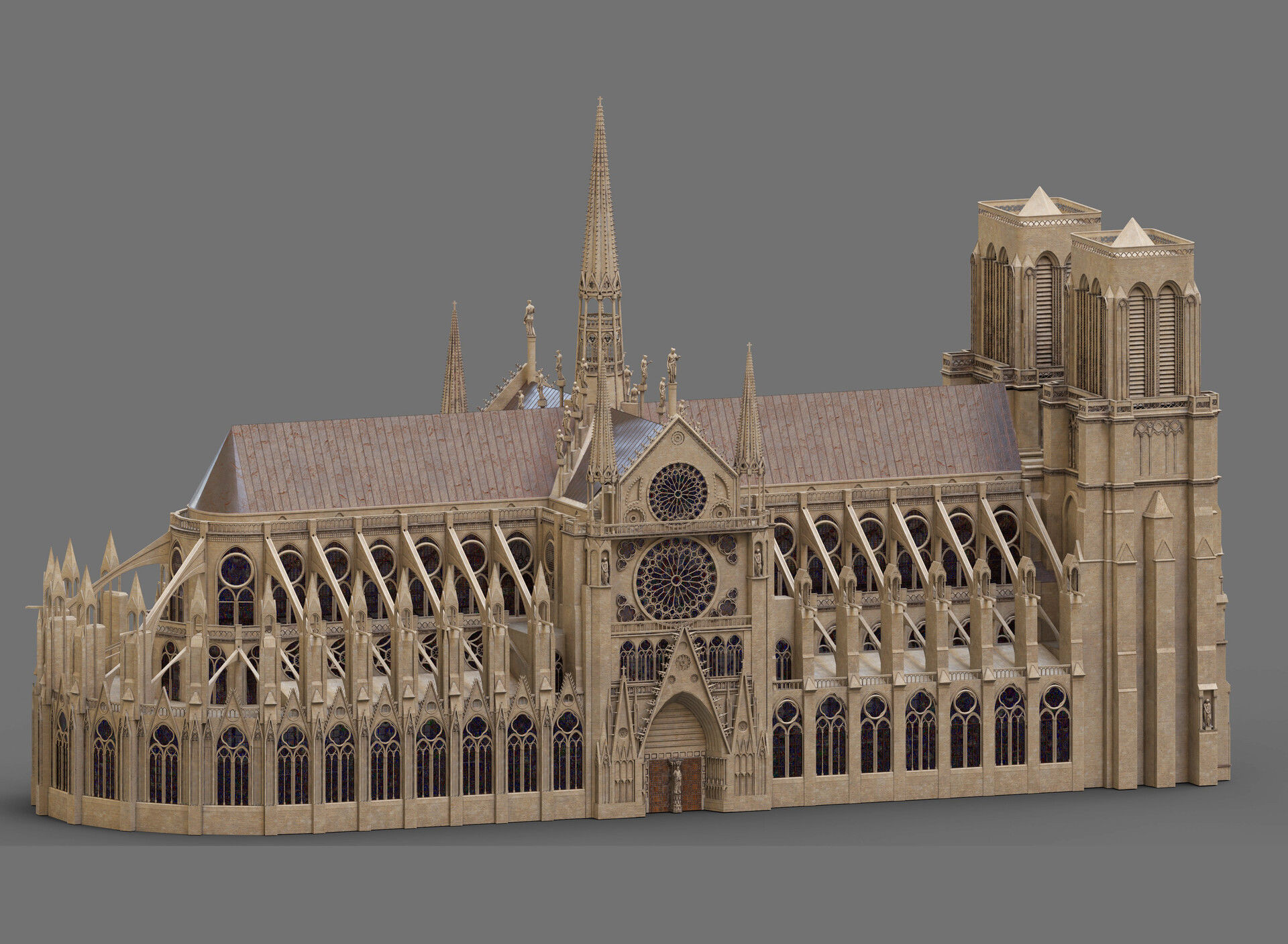 Notre-Dame de Paris Cathedral 3D model_1