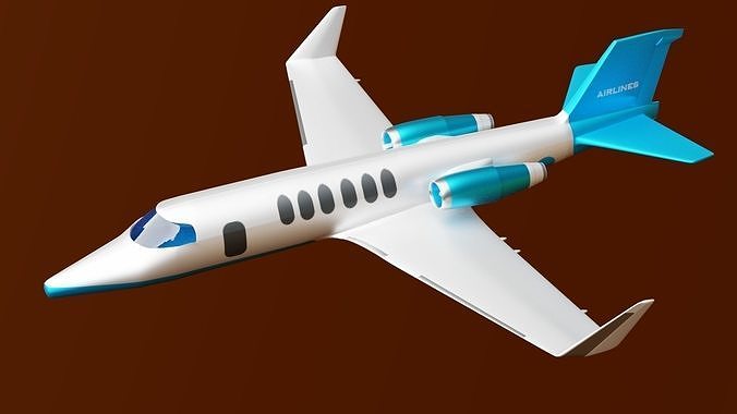 airplane jet flying in sky Free low-poly 3D model