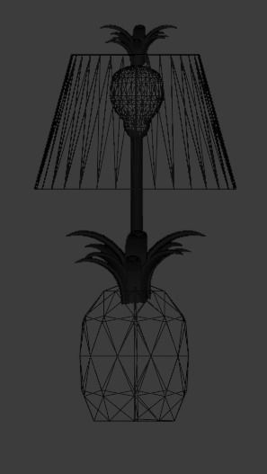 Pineapple Table Lamp Low-poly 3D model_4
