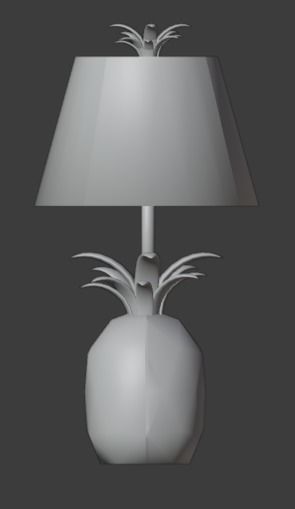 Pineapple Table Lamp Low-poly 3D model_1