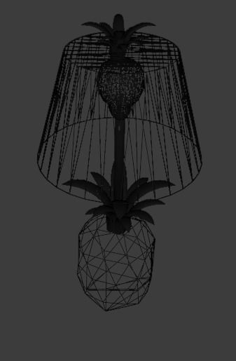 Pineapple Table Lamp Low-poly 3D model_5