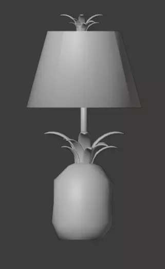 Pineapple Table Lamp Low-poly 3D model_0