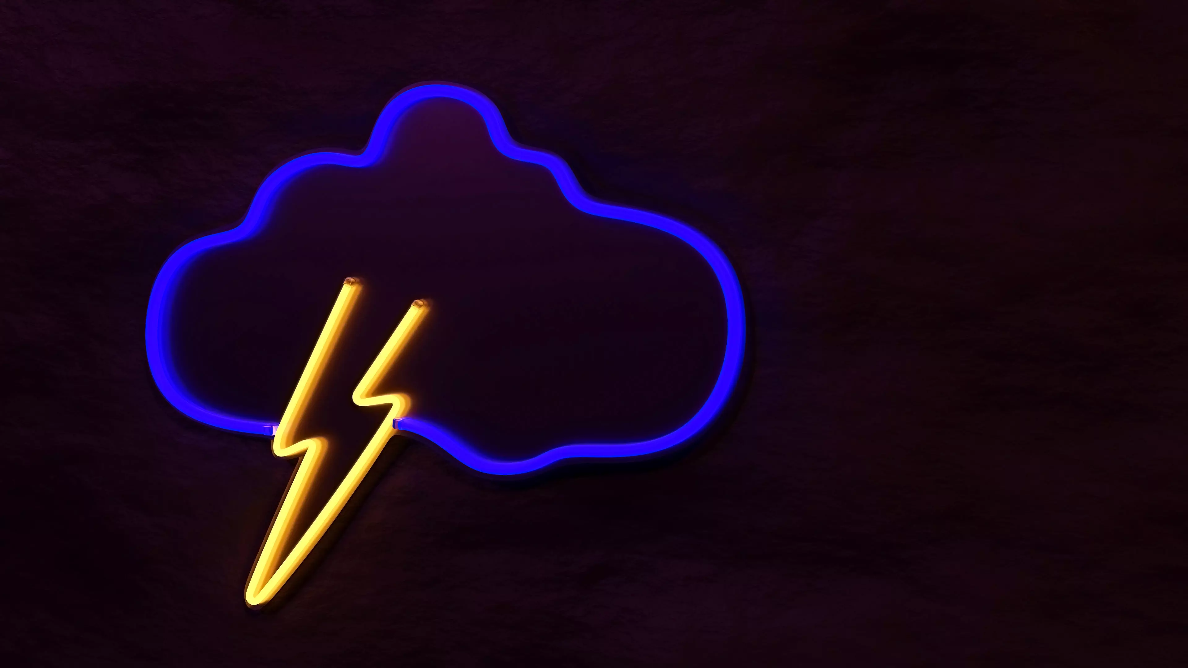 Neon sign thunder lightning Free 3D model_0