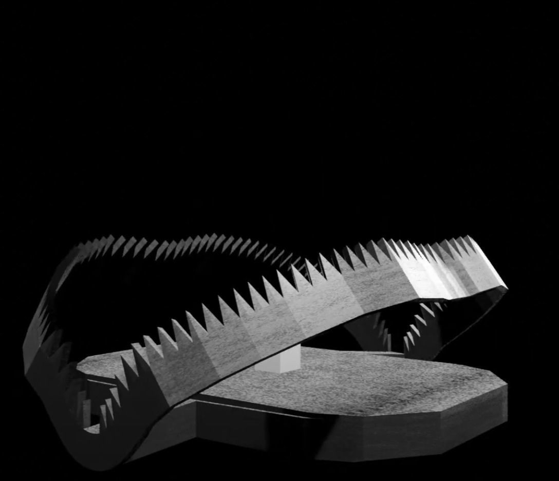 Metalic Bear trap Rigged Free low-poly 3D model_4