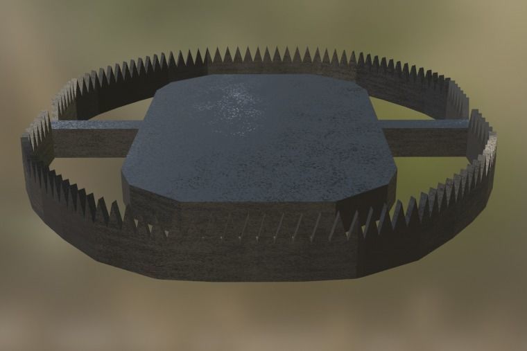 Metalic Bear trap Rigged Free low-poly 3D model_7