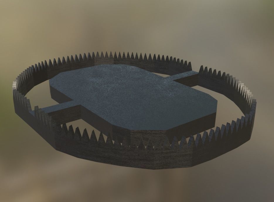 Metalic Bear trap Rigged Free low-poly 3D model_6