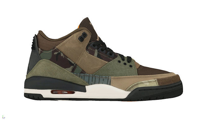 Nike air Jordan 3 Retro Patchwork Camo 3D model